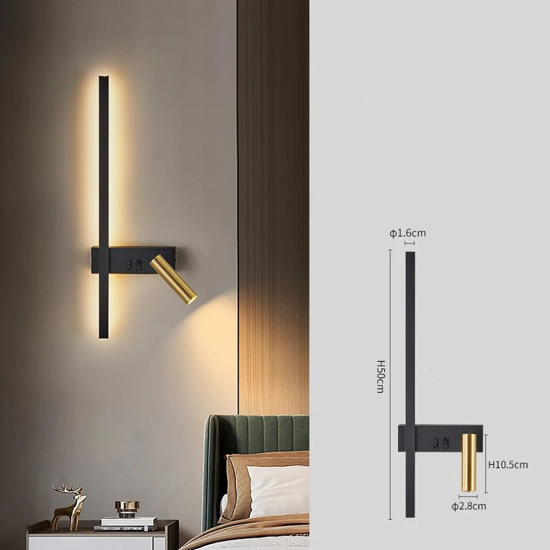 Linea Noir - Wandlamp